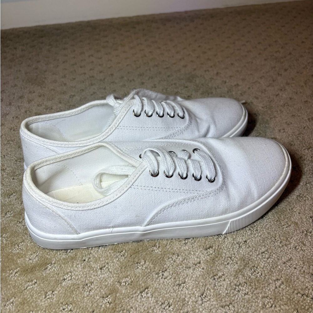 Classic White Canvas Women's Sneakers